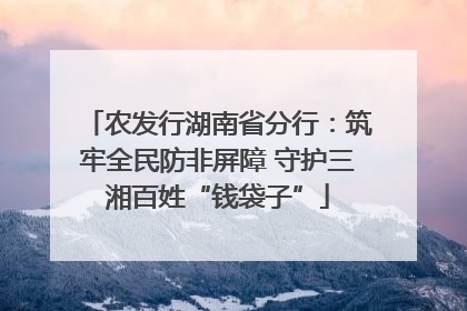 农发行湖南省分行：筑牢全民防非屏障 守护三湘百姓“钱袋子”