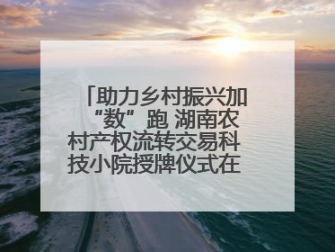 助力乡村振兴加“数”跑 湖南农村产权流转交易科技小院授牌仪式在长沙举行