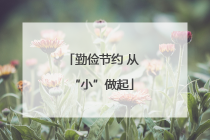 勤俭节约 从“小”做起