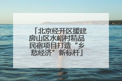 北京经开区援建房山区水峪村精品民宿项目打造“乡愁经济”新标杆