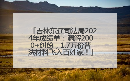 吉林东辽司法局2024年成绩单：调解2000+纠纷，1.7万份普法材料飞入百姓家！