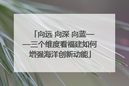向远 向深 向蓝——三个维度看福建如何增强海洋创新动能