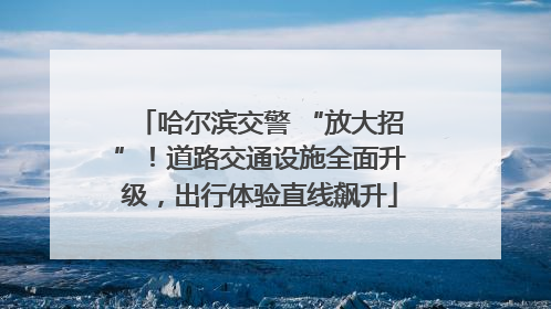 哈尔滨交警 “放大招”！道路交通设施全面升级，出行体验直线飙升