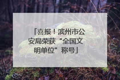 喜报！滨州市公安局荣获“全国文明单位”称号