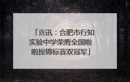 喜讯：合肥市行知实验中学荣膺全国啦啦操锦标赛双冠军