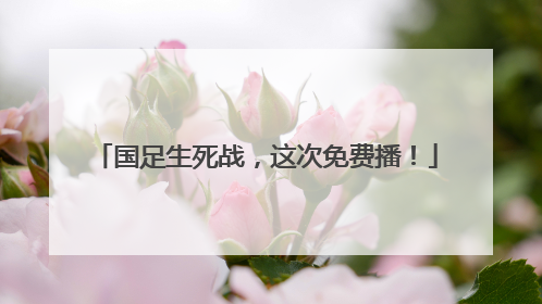 国足生死战，这次免费播！