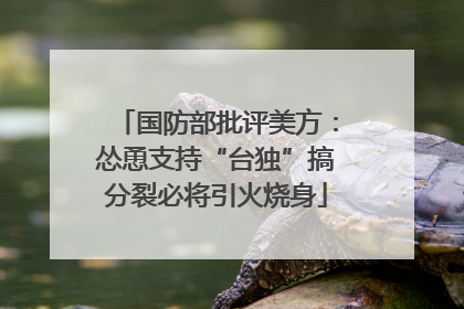 国防部批评美方：怂恿支持“台独”搞分裂必将引火烧身