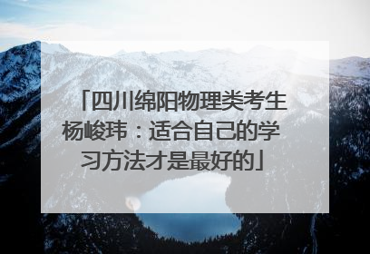 四川绵阳物理类考生杨峻玮：适合自己的学习方法才是最好的