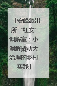 安峰派出所“红安”调解室：小调解撬动大治理的乡村实践