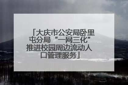 大庆市公安局卧里屯分局“一网三化”推进校园周边流动人口管理服务