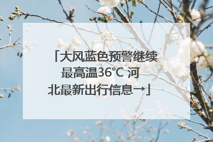 大风蓝色预警继续 最高温36℃ 河北最新出行信息→