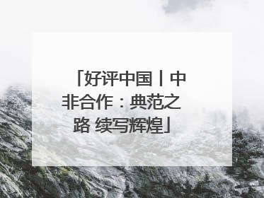 好评中国丨中非合作：典范之路 续写辉煌