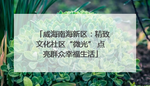 威海南海新区：精致文化社区“微光” 点亮群众幸福生活