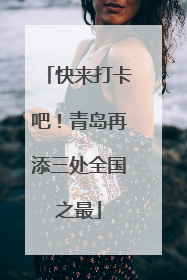 快来打卡吧！青岛再添三处全国之最