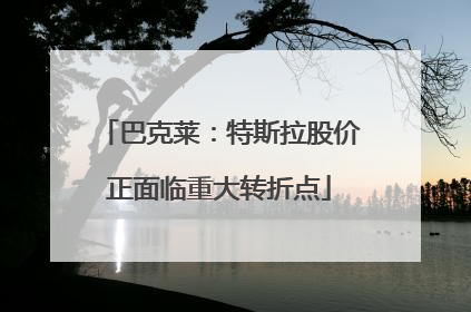 巴克莱：特斯拉股价正面临重大转折点