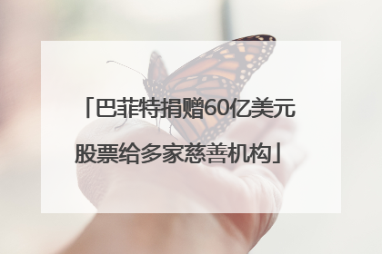 巴菲特捐赠60亿美元股票给多家慈善机构