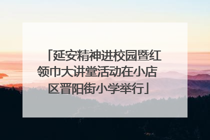 延安精神进校园暨红领巾大讲堂活动在小店区晋阳街小学举行