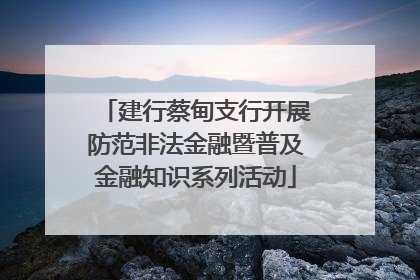 建行蔡甸支行开展防范非法金融暨普及金融知识系列活动