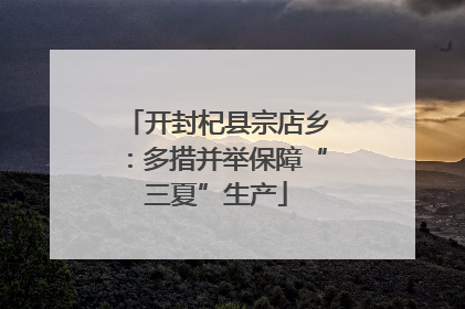 开封杞县宗店乡：多措并举保障“三夏”生产