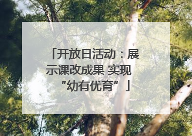 开放日活动：展示课改成果 实现“幼有优育”