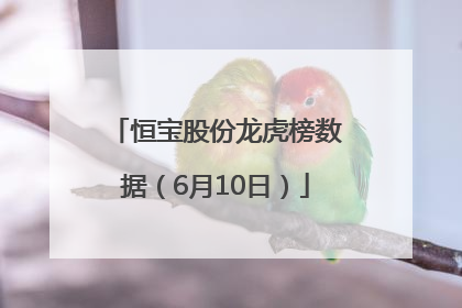 恒宝股份龙虎榜数据（6月10日）