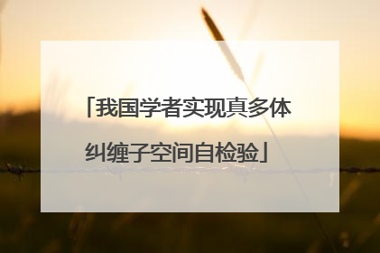 我国学者实现真多体纠缠子空间自检验