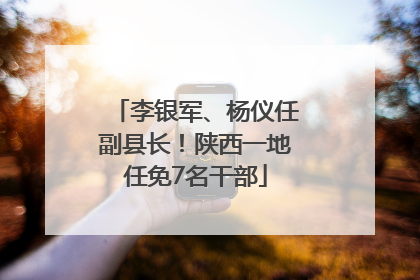 李银军、杨仪任副县长！陕西一地任免7名干部