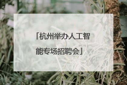 杭州举办人工智能专场招聘会