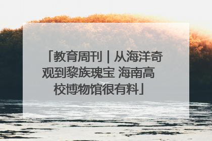 教育周刊｜从海洋奇观到黎族瑰宝 海南高校博物馆很有料