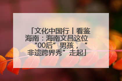 文化中国行丨看鉴海南：海南文昌这位“00后”男孩，“非遗跨界秀”走起