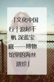 文化中国行｜浪起千帆 深蓝宝藏——博物馆里的海丝遗珍