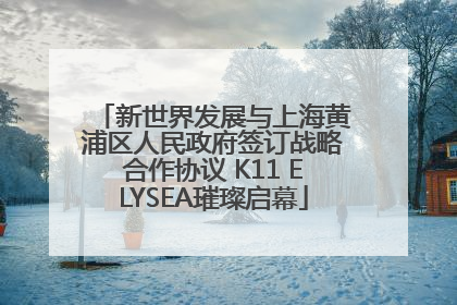 新世界发展与上海黄浦区人民政府签订战略合作协议 K11 ELYSEA璀璨启幕