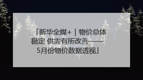 新华全媒+｜物价总体稳定 供需有所改善——5月份物价数据透视