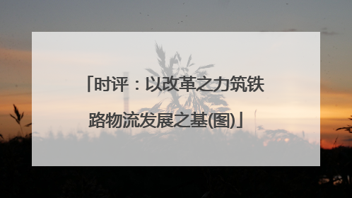 时评：以改革之力筑铁路物流发展之基(图)
