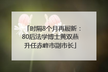 时隔8个月再履新：80后法学博士黄双燕升任赤峰市副市长