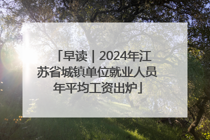 早读｜2024年江苏省城镇单位就业人员年平均工资出炉