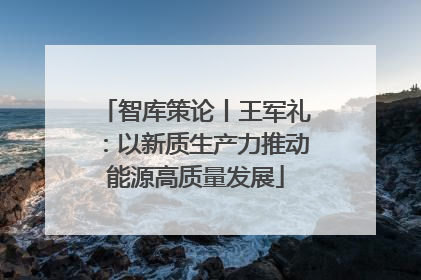 智库策论丨王军礼：以新质生产力推动能源高质量发展