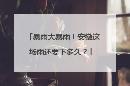 暴雨大暴雨！安徽这场雨还要下多久？