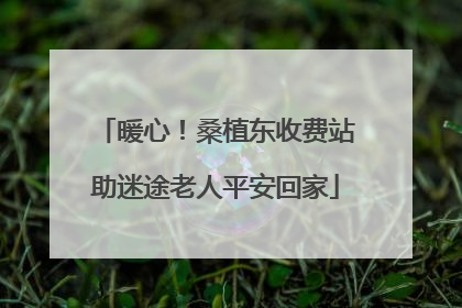 暖心！桑植东收费站助迷途老人平安回家