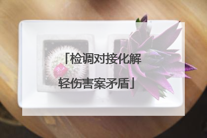 检调对接化解轻伤害案矛盾