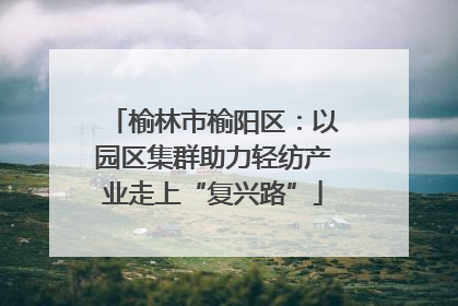 榆林市榆阳区：以园区集群助力轻纺产业走上“复兴路”