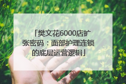 樊文花6000店扩张密码：面部护理连锁的底层运营逻辑