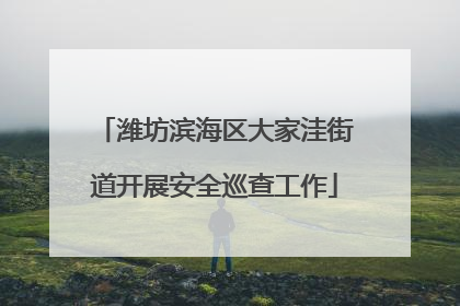 潍坊滨海区大家洼街道开展安全巡查工作