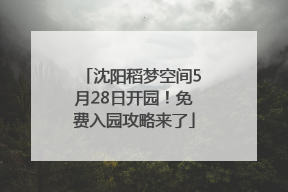 沈阳稻梦空间5月28日开园！免费入园攻略来了