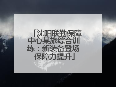 沈阳联勤保障中心某旅综合训练：新装备登场 保障力提升