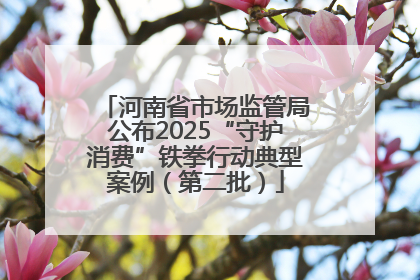 河南省市场监管局公布2025“守护消费”铁拳行动典型案例（第二批）