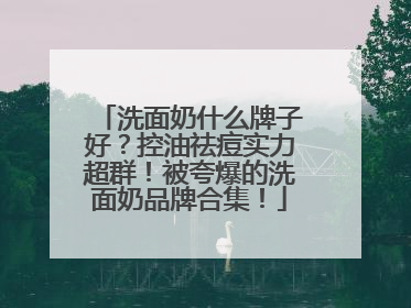 洗面奶什么牌子好？控油祛痘实力超群！被夸爆的洗面奶品牌合集！