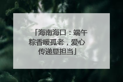 海南海口：端午粽香暖孤老，爱心传递显担当