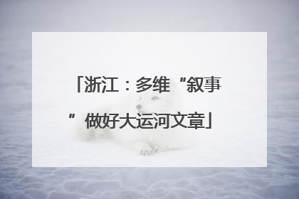 浙江：多维“叙事”做好大运河文章
