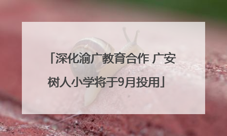 深化渝广教育合作 广安树人小学将于9月投用